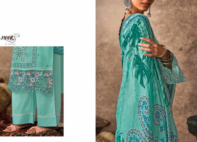 Malika By Kimora Muslin Digital Printed Embroidery Salwar Suits Wholesalers In Delhi
